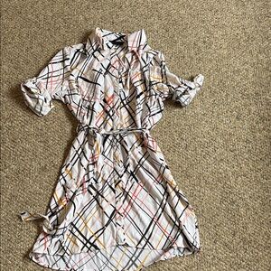 New York & Company Multicolor Plaid Dress